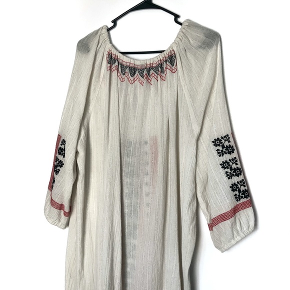 Topshop NWOT Boho Embroidered Dress with Tassels L - Picture 12 of 16
